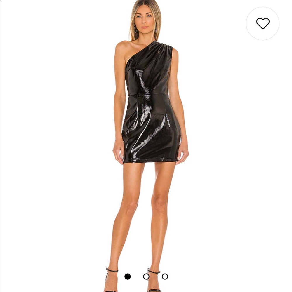 Black leather superdown dress from revolve🖤